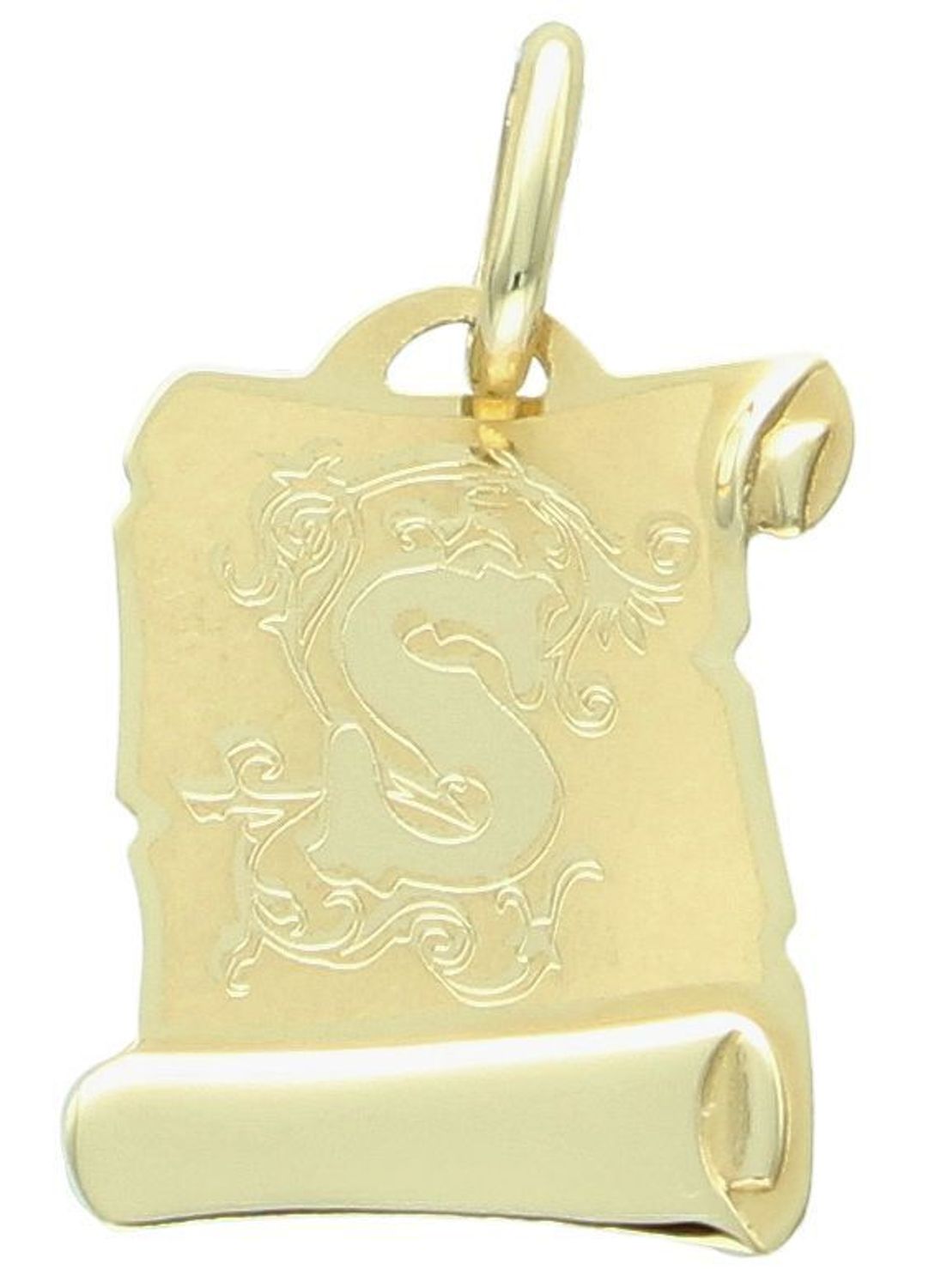 Zawieszka złota Papirus Literka S, złota literka S pr 585 ZA 2411S 585. Zawieszka złota na prezent. Zawieszka z literą. Zawieszka dla imienia. Zawieszka złota prezentowa. Złoto próby 585.1.jpg